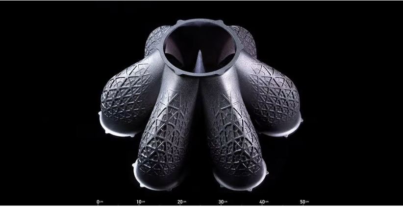 シームレスに造形された金属パーツ　出典：3Dsystems社